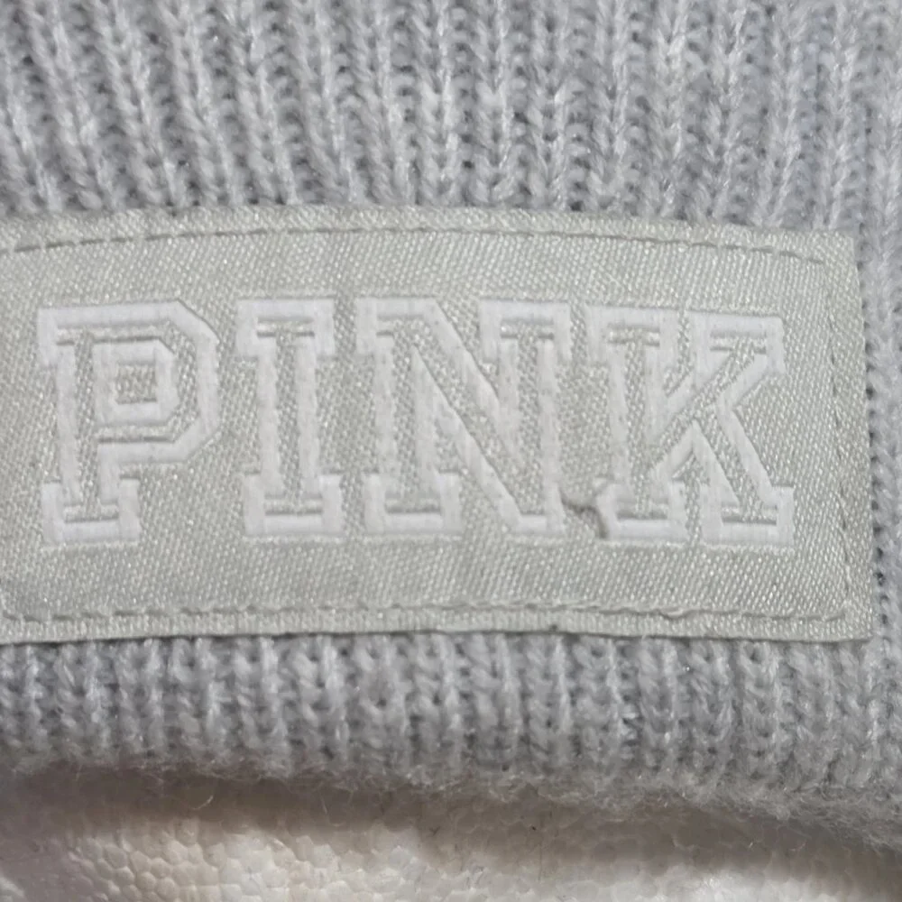Victoria's Secret PINK Grey Knit Beanie One Size